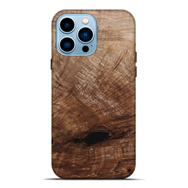 iPhone 14 Pro Max Wood Live Edge Phone Case - Amirah (Solid Wood, 829474)