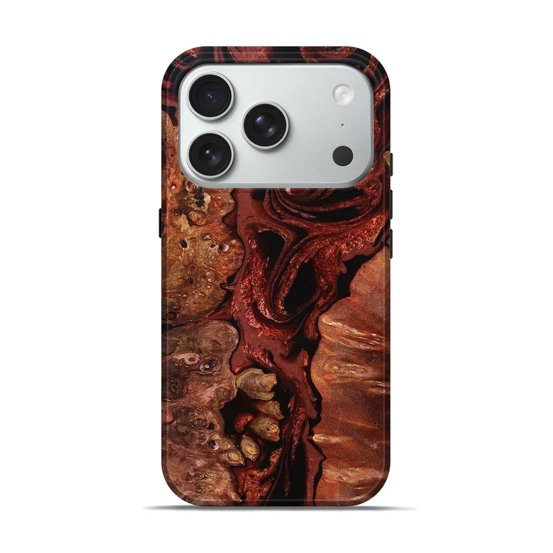 iPhone 18 Pro Wood Live Edge Phone Case - Rio (Red, 829460)