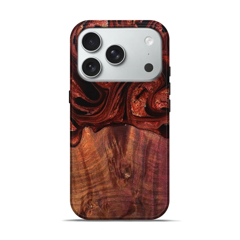 iPhone 18 Pro Wood Live Edge Phone Case - Xyla (Red, 829459)