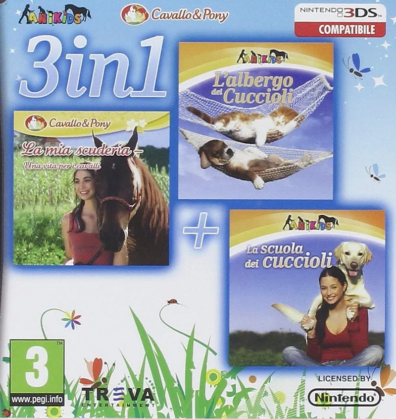 3IN1 LA MIA SCUDERIA UNA VITA PER I CAVALLI - L'ALBERGO DEI CUCCIOLI - LA SCUOLA DEI CUCCIOLI - NINTENDO DS EDIZIONE ITALIANA