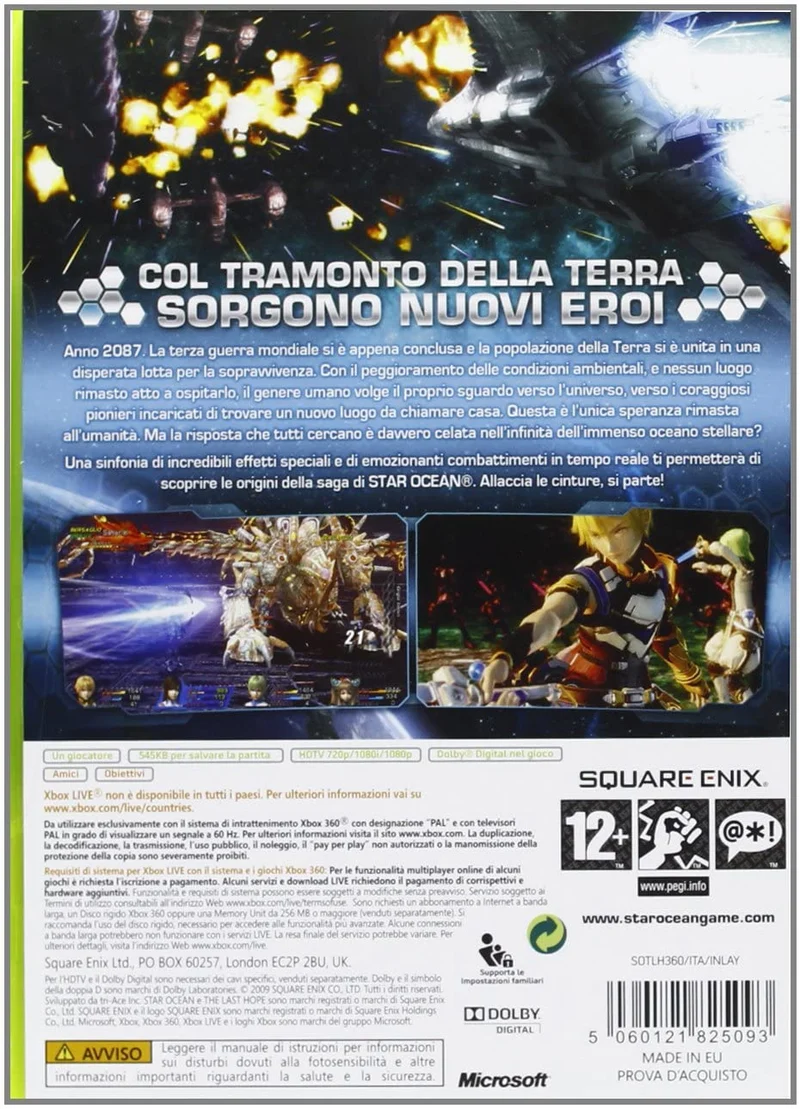 STAR OCEAN THE LAST HOPE XBOX 360 EDIZIONE ITALIANA