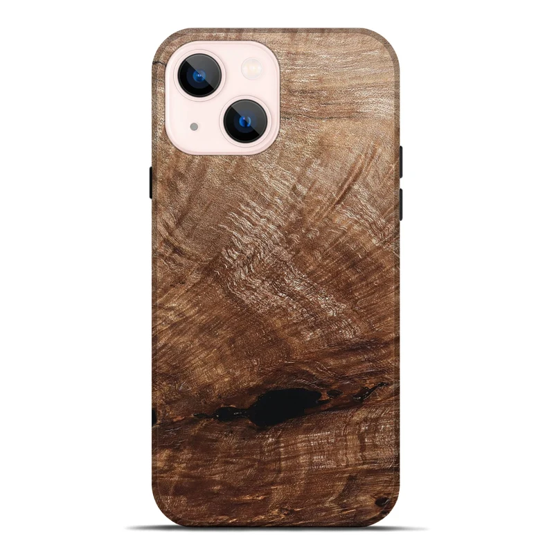 iPhone 14 Plus Wood Live Edge Phone Case - Amirah (Solid Wood, 829474)