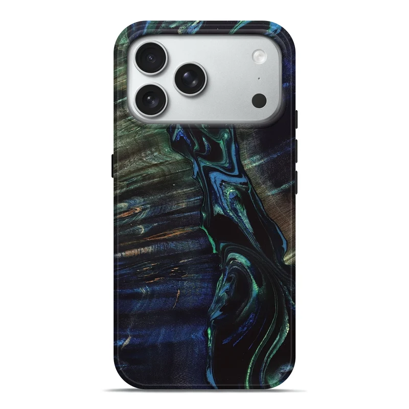 iPhone 18 Pro Max Wood Live Edge Phone Case - Billye (Blue, 829479)