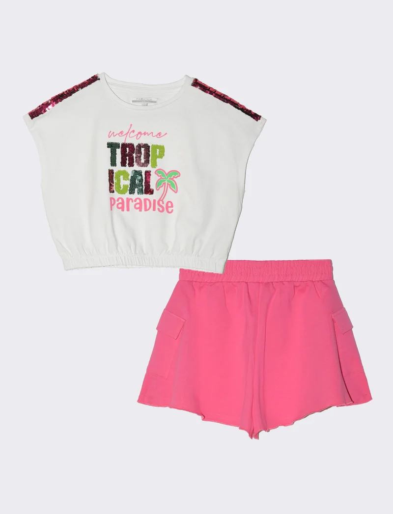 Completo due pezzi bambina - Bianco