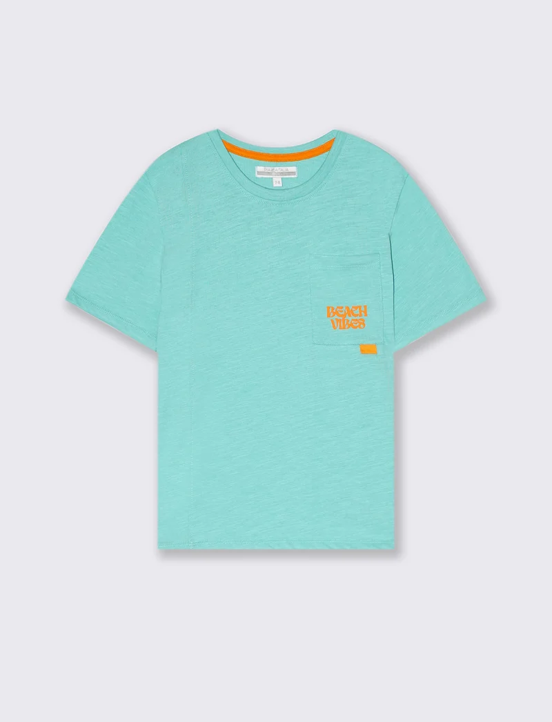 T-shirt con tasca da bambino - Verde acqua