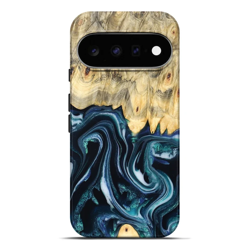 Pixel 11 Pro XL Wood Live Edge Phone Case - Esta (Blue, 829480)