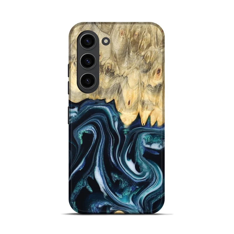 Galaxy S23 Wood Live Edge Phone Case - Esta (Blue, 829480)