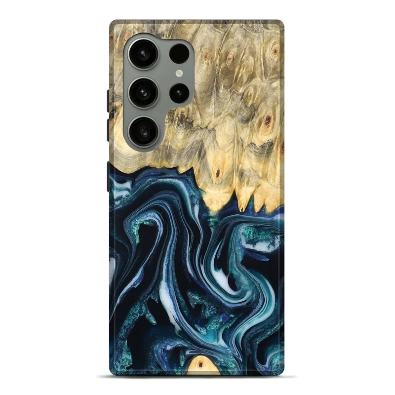 Galaxy S24 Ultra Wood Live Edge Phone Case - Esta (Blue, 829480)