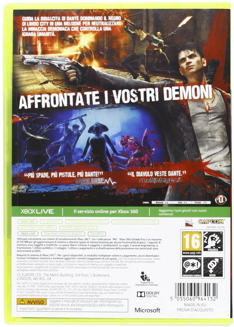 DMC DEVIL MAY CRY XBOX 360 COMPLETAMENTE IN ITALIAN0