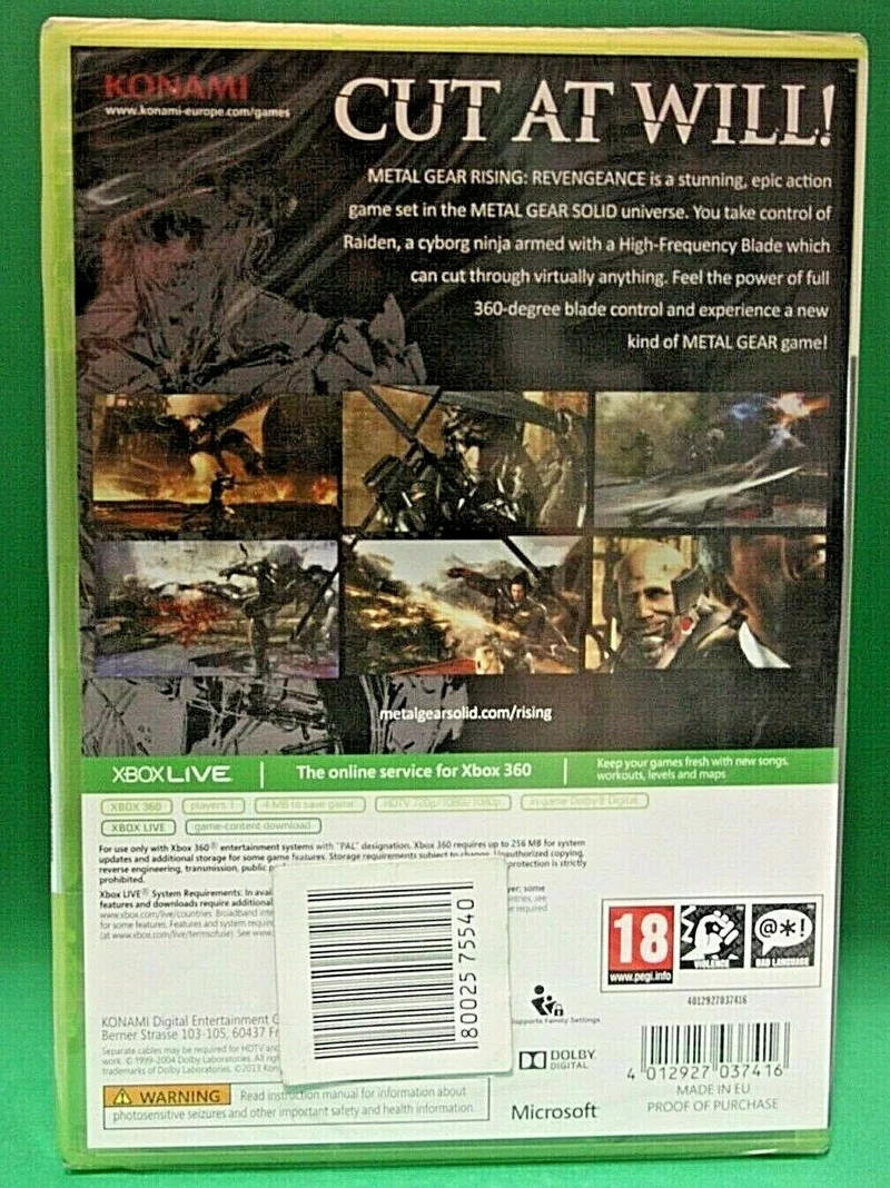 METAL GEAR RISING REVENGEANCE XBOX 360 EDIZIONE REGNO UNITO