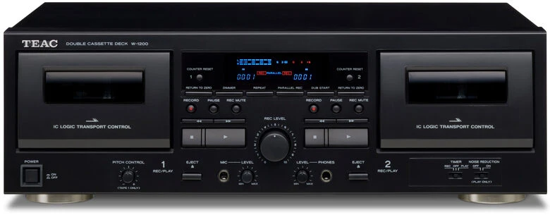 TEAC W-1200 Piano cassetta 2 console Nero