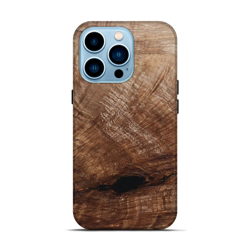 iPhone 14 Pro Wood Live Edge Phone Case - Amirah (Solid Wood, 829474)