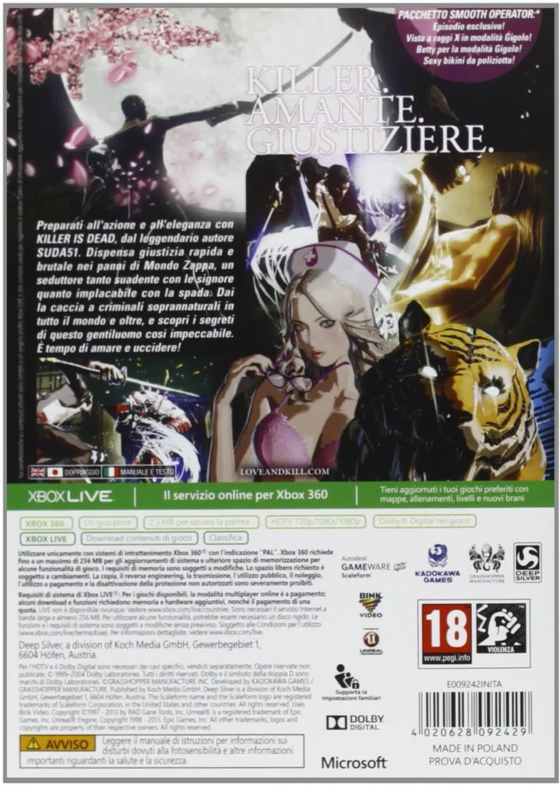 KILLER IS DEAD LIMITED EDITION XBOX 360 EDIZIONE ITALIANA
