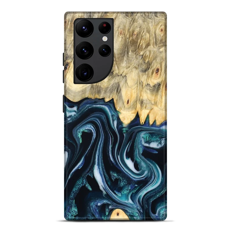 Galaxy S22 Ultra Wood Live Edge Phone Case - Esta (Blue, 829480)