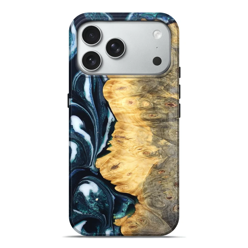 iPhone 18 Pro Max Wood Live Edge Phone Case - Wrenlee (Blue, 829486)