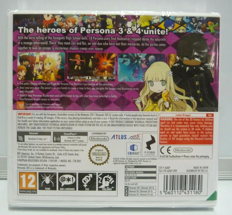 PERSONA Q: Shadow of the Labyrinth NINTENDO 3DS EDIZIONE REGNO UNITO
