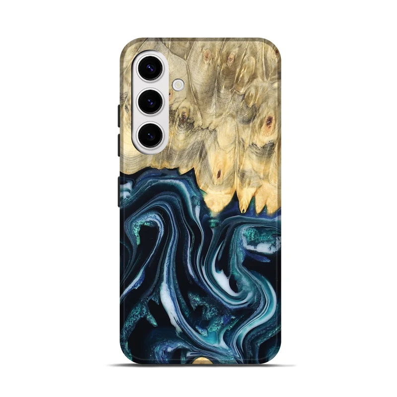 Galaxy S25 Wood Live Edge Phone Case - Esta (Blue, 829480)