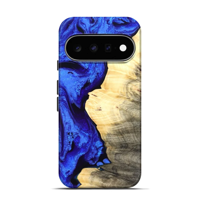 Pixel 11 Pro Wood Live Edge Phone Case - Carey (Blue, 829497)