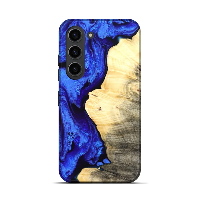 Galaxy S23 Wood Live Edge Phone Case - Carey (Blue, 829497)