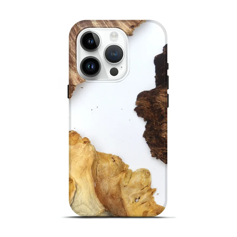 iPhone 15 Pro Wood Live Edge Phone Case - Silvia (Clear, 829297)
