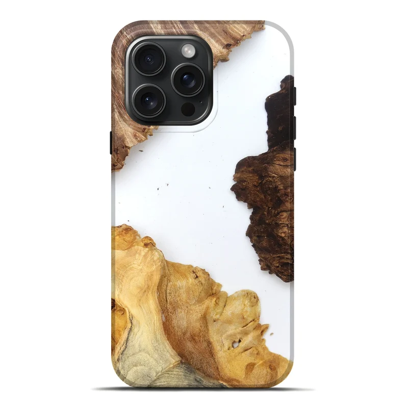 iPhone 16 Pro Max Wood Live Edge Phone Case - Silvia (Clear, 829297)