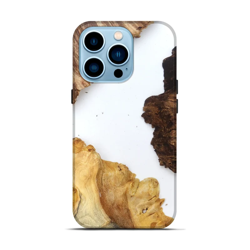 iPhone 14 Pro Wood Live Edge Phone Case - Silvia (Clear, 829297)