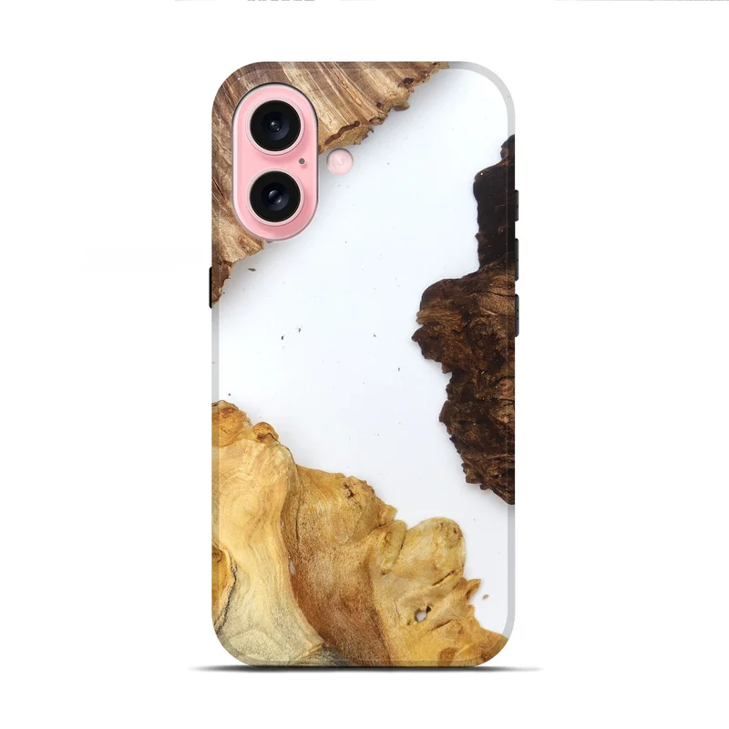 iPhone 16 Wood Live Edge Phone Case - Silvia (Clear, 829297)