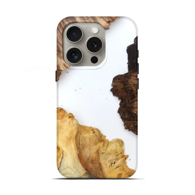 iPhone 16 Pro Wood Live Edge Phone Case - Silvia (Clear, 829297)