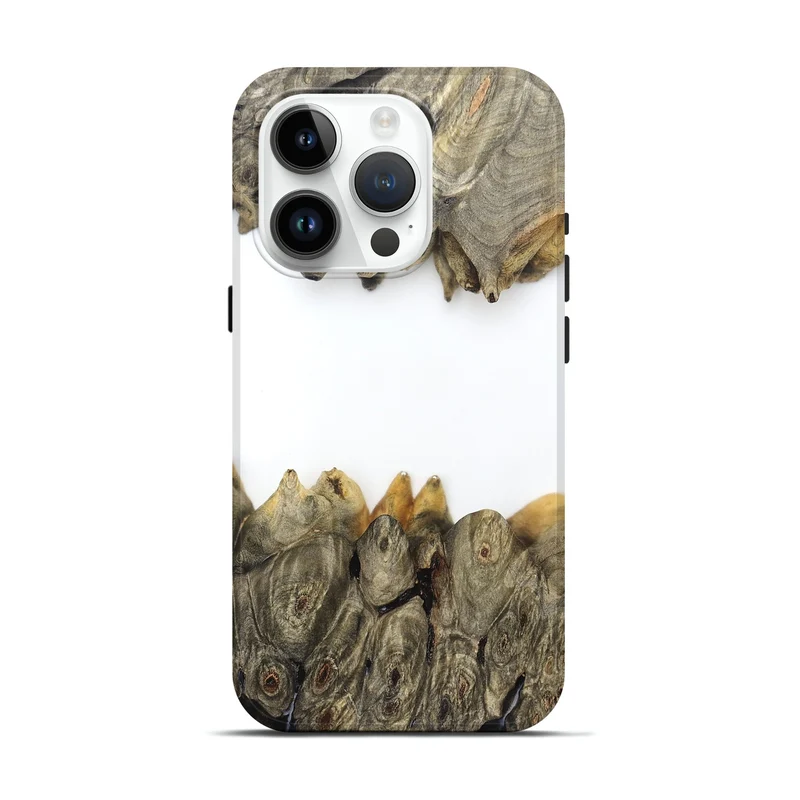 iPhone 15 Pro Wood Live Edge Phone Case - Jodie (Clear, 829296)
