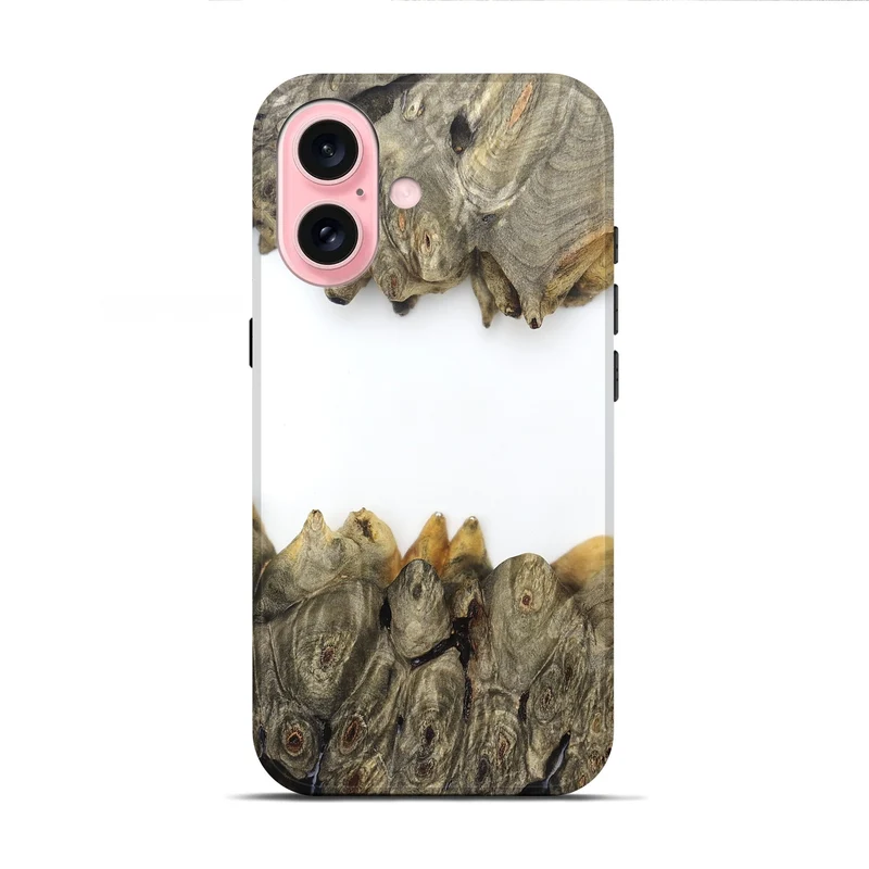 iPhone 16 Wood Live Edge Phone Case - Jodie (Clear, 829296)