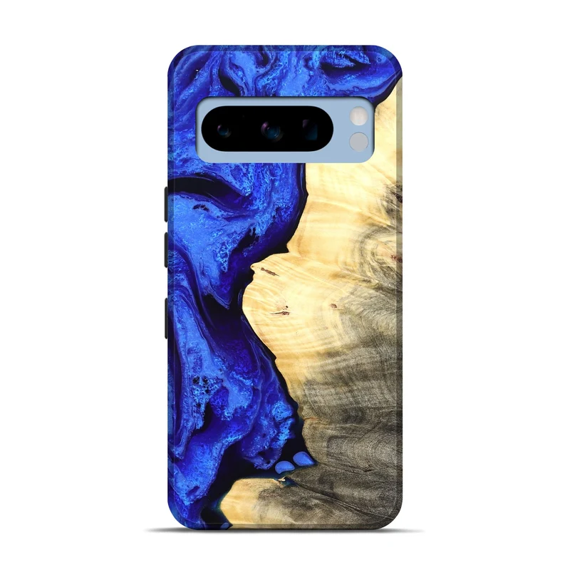 Pixel 8 Pro Wood Live Edge Phone Case - Carey (Blue, 829497)