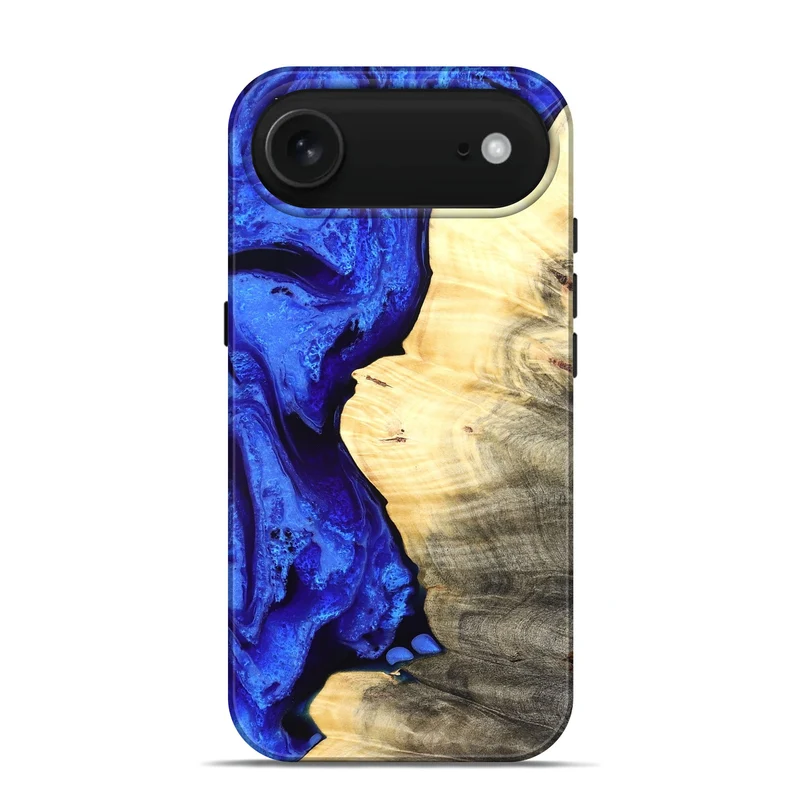 iPhone 17 Air Wood Live Edge Phone Case - Carey (Blue, 829497)