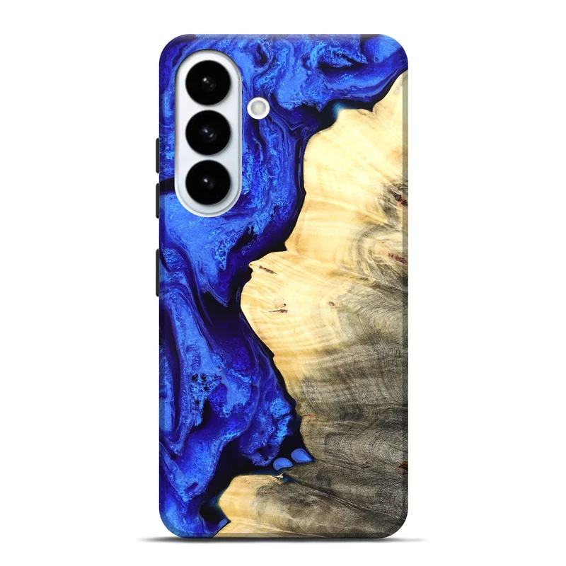 Galaxy S26 Plus Wood Live Edge Phone Case - Carey (Blue, 829497)