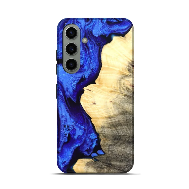 Galaxy S24 Wood Live Edge Phone Case - Carey (Blue, 829497)