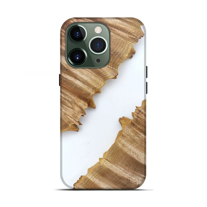 iPhone 13 Pro Wood Live Edge Phone Case - Al (Clear, 829292)