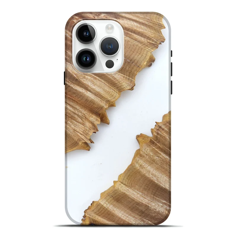 iPhone 15 Pro Max Wood Live Edge Phone Case - Al (Clear, 829292)