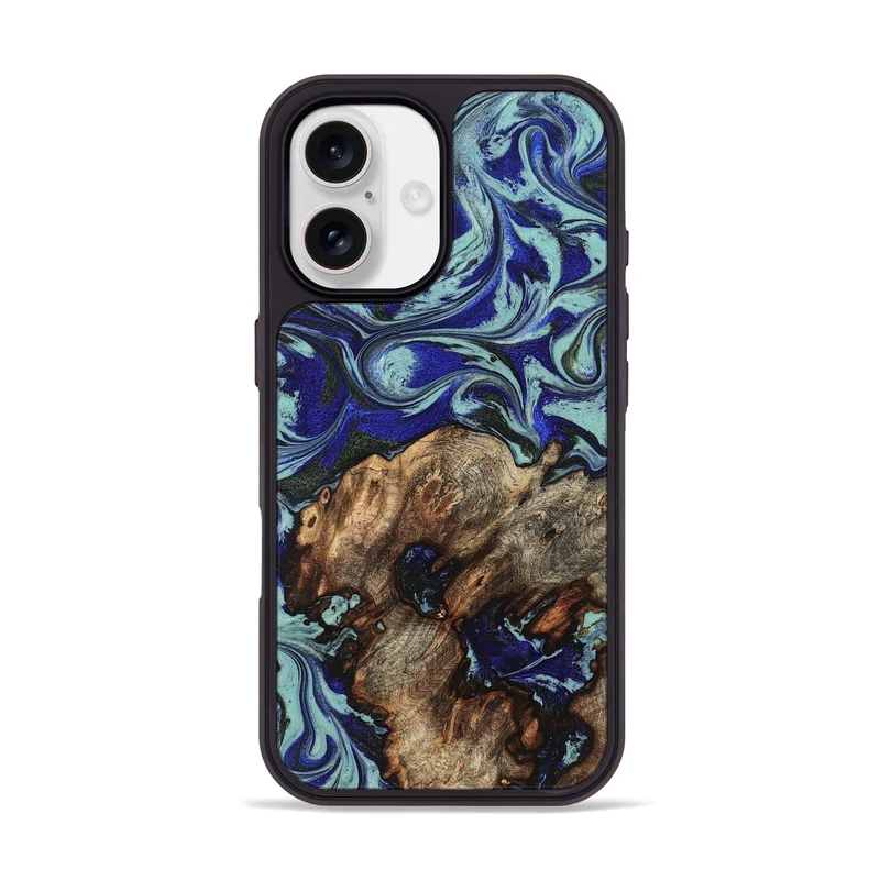 iPhone 17 Wood Phone Case - Jairo (Blue, 829422)
