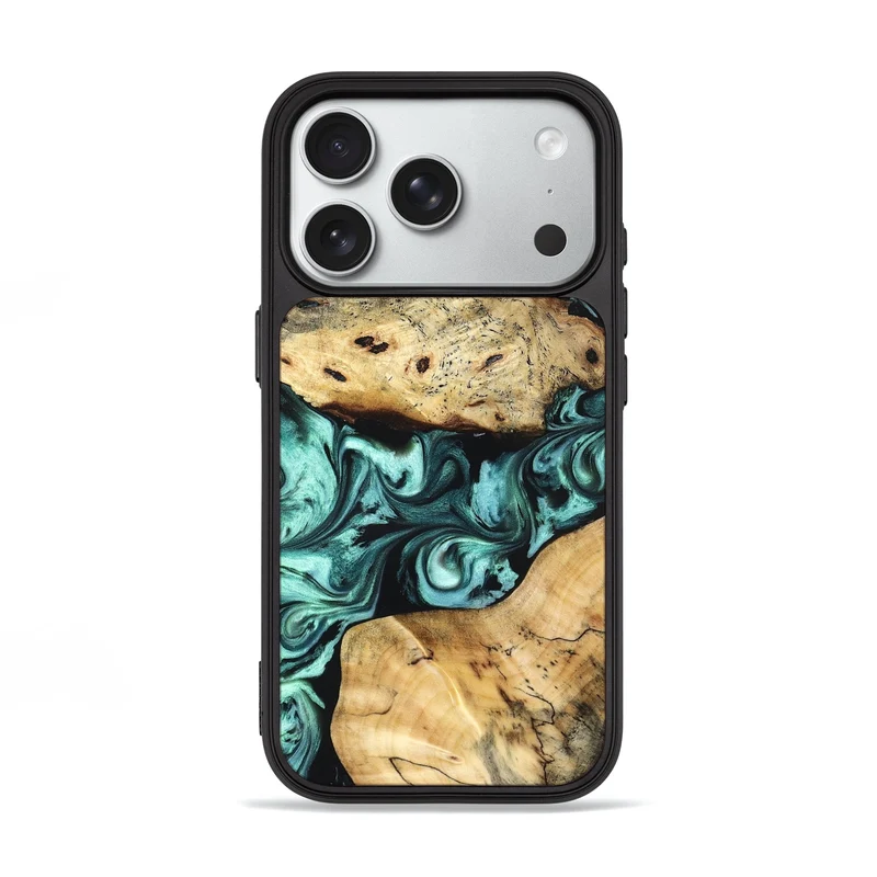 iPhone 18 Pro Wood Phone Case - Kasey (Green, 829390)