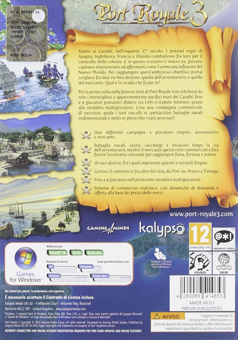 PORT ROYALE 3 PC GAMES EDIZIONE ITALIANA