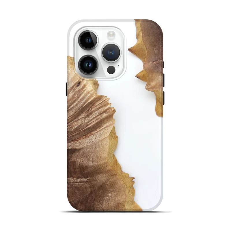 iPhone 15 Pro Wood Live Edge Phone Case - Blake (Clear, 829289)