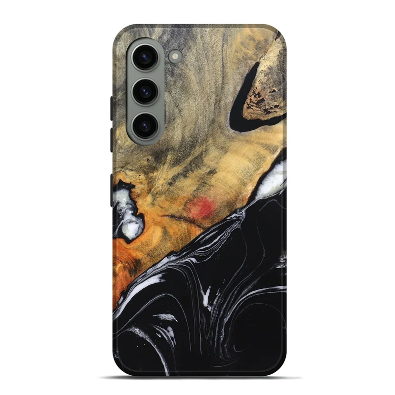 Galaxy S23 Plus Wood Live Edge Phone Case - Corrie (Black & White, 829279)