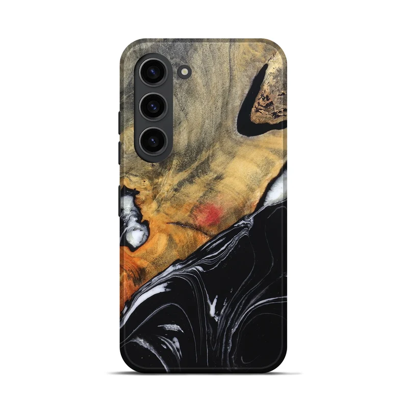 Galaxy S23 Wood Live Edge Phone Case - Corrie (Black & White, 829279)