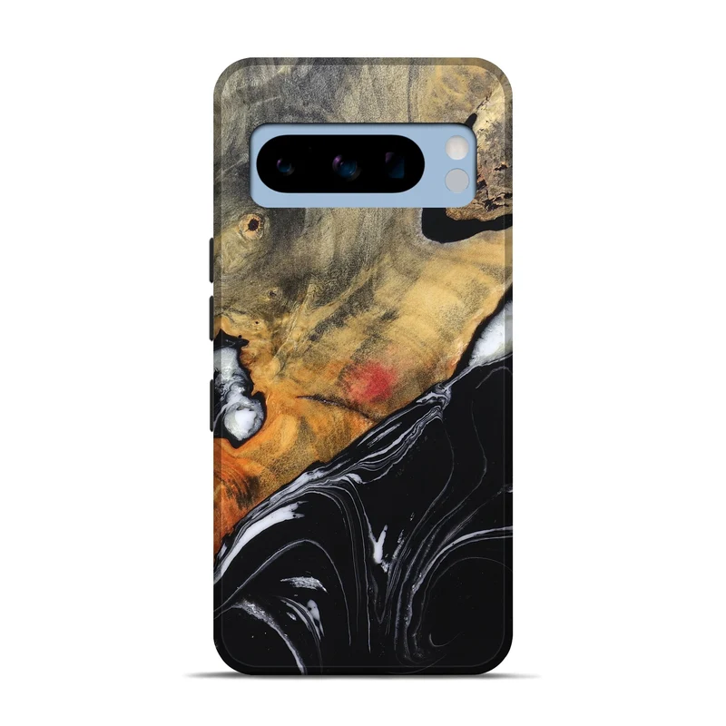 Pixel 8 Pro Wood Live Edge Phone Case - Corrie (Black & White, 829279)