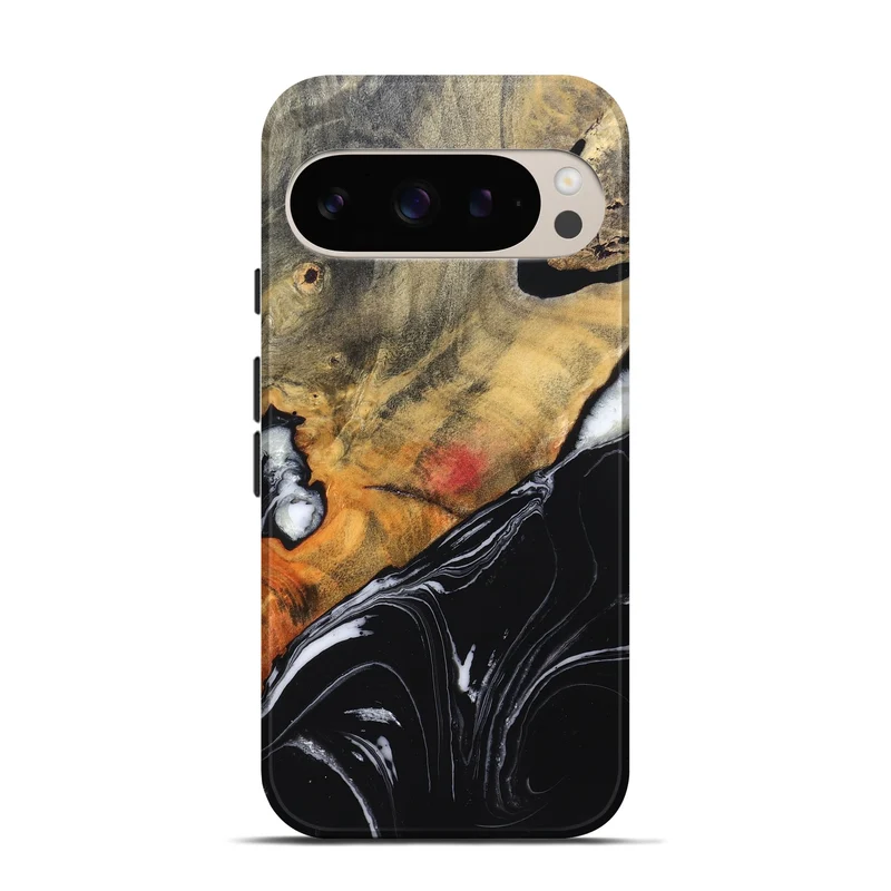 Pixel 9 Wood Live Edge Phone Case - Corrie (Black & White, 829279)