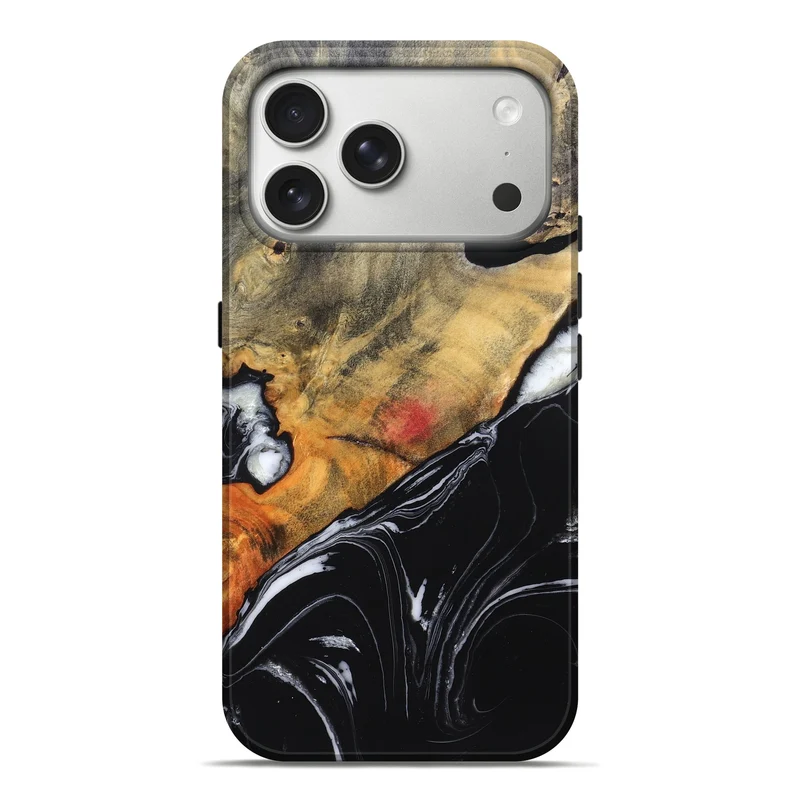 iPhone 17 Pro Max Wood Live Edge Phone Case - Corrie (Black & White, 829279)