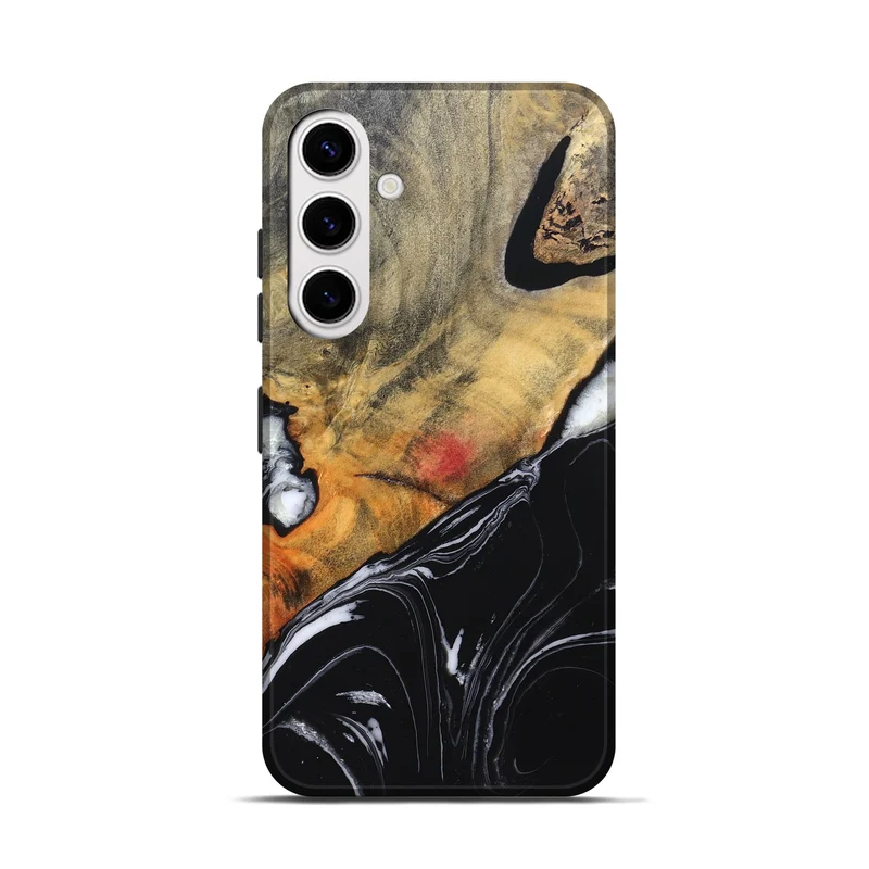 Galaxy S25 Wood Live Edge Phone Case - Corrie (Black & White, 829279)