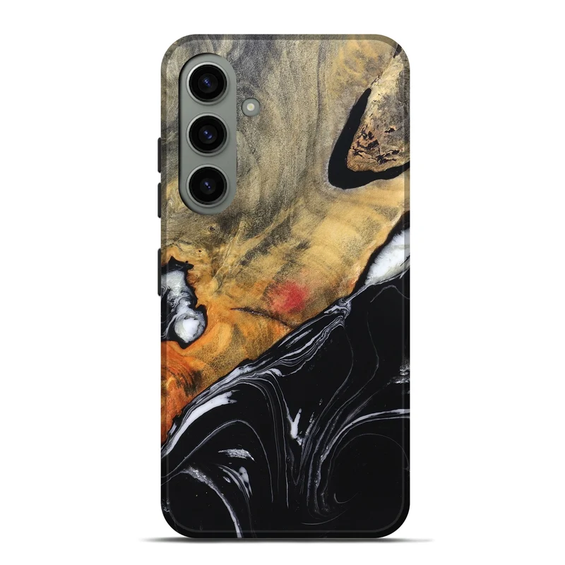 Galaxy S24 Plus Wood Live Edge Phone Case - Corrie (Black & White, 829279)