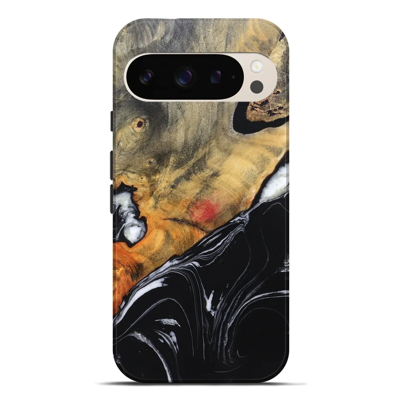 Pixel 9 Pro XL Wood Live Edge Phone Case - Corrie (Black & White, 829279)