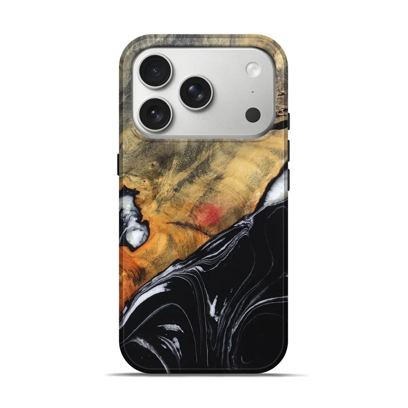 iPhone 17 Pro Wood Live Edge Phone Case - Corrie (Black & White, 829279)