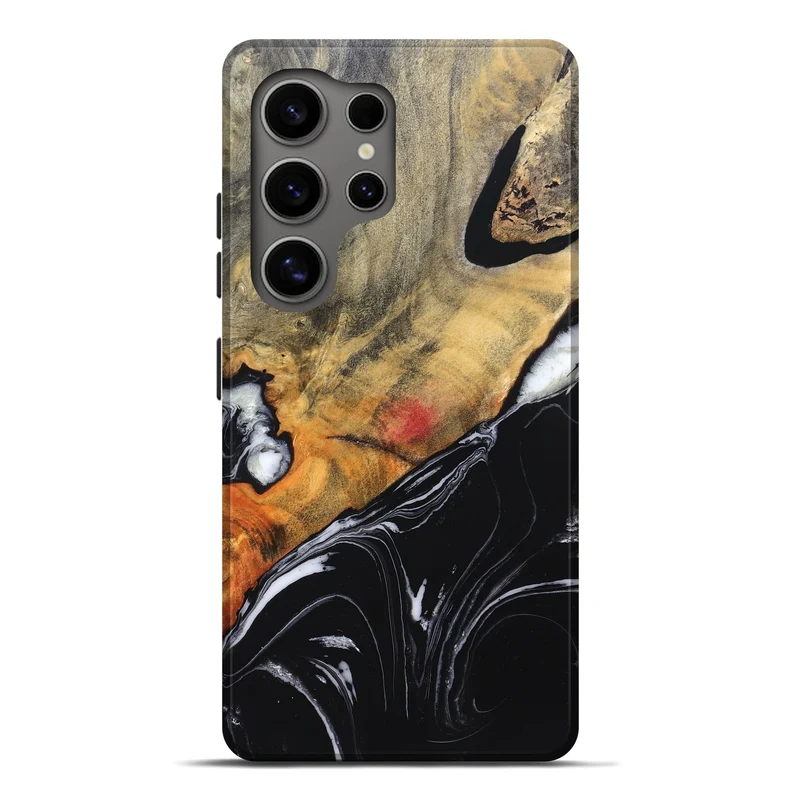 Galaxy S25 Ultra Wood Live Edge Phone Case - Corrie (Black & White, 829279)